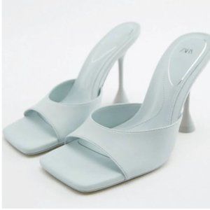 ZARA Square Toe Mule Heels